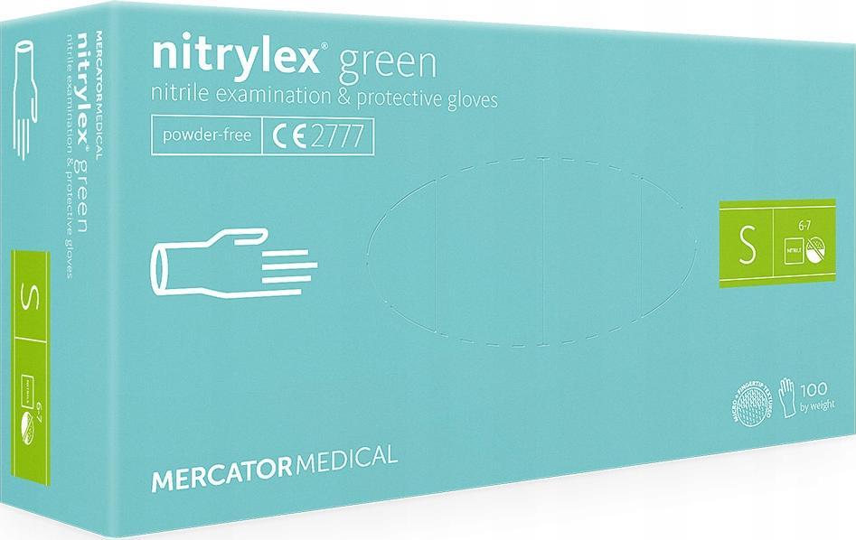Mercator Medical Rękawice nitrylowe nitrylex green S 100 szt () - RD30138002