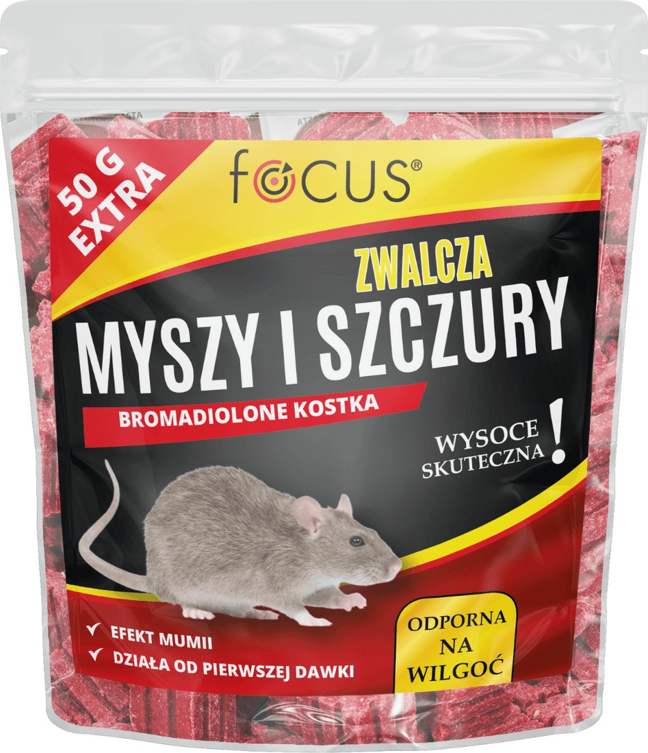 Trutka na myszy i szczury kostka bromadiolone Focus 1kg