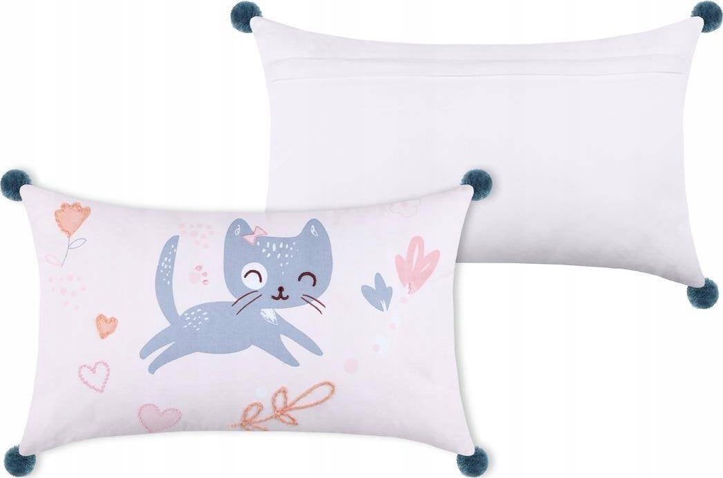 Poduszka dla dziecka ZOELINE z pomponami, 30 x 50 cm