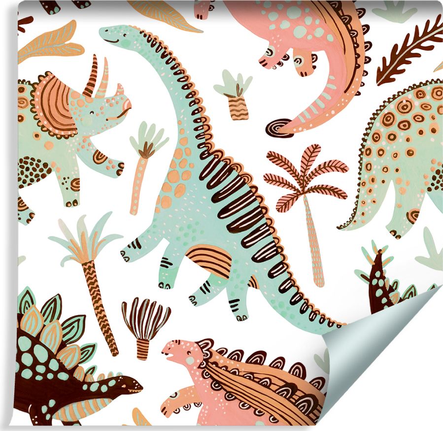 Muralo Tapeta Dla Dzieci - Zabawne Dinozaury Jak z Kreskówki