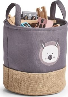 Zeller Kosz do przechowywania Niedźwiedź, poliester / juta, szary