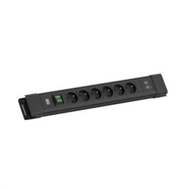 Listwa zasilająca Bachmann CONNECTUS 6xUTE, 1xswitch 1xUSB A/C 22W 2.0m CEE7/7 czarny