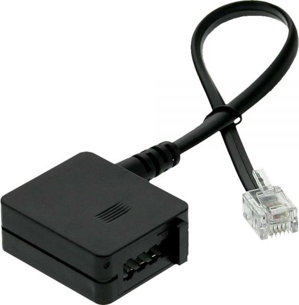 InLine Adapter RJ11 6P4C męski do German TAE-F żeński, 0.2m (69945)