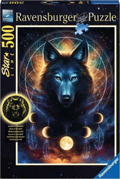 Ravensburger Puzzle 500 elementów Wilk i księżyce