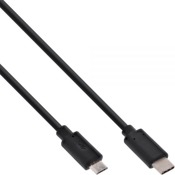 Kabel USB InLine USB-C - microUSB 2 m Czarny (35742)