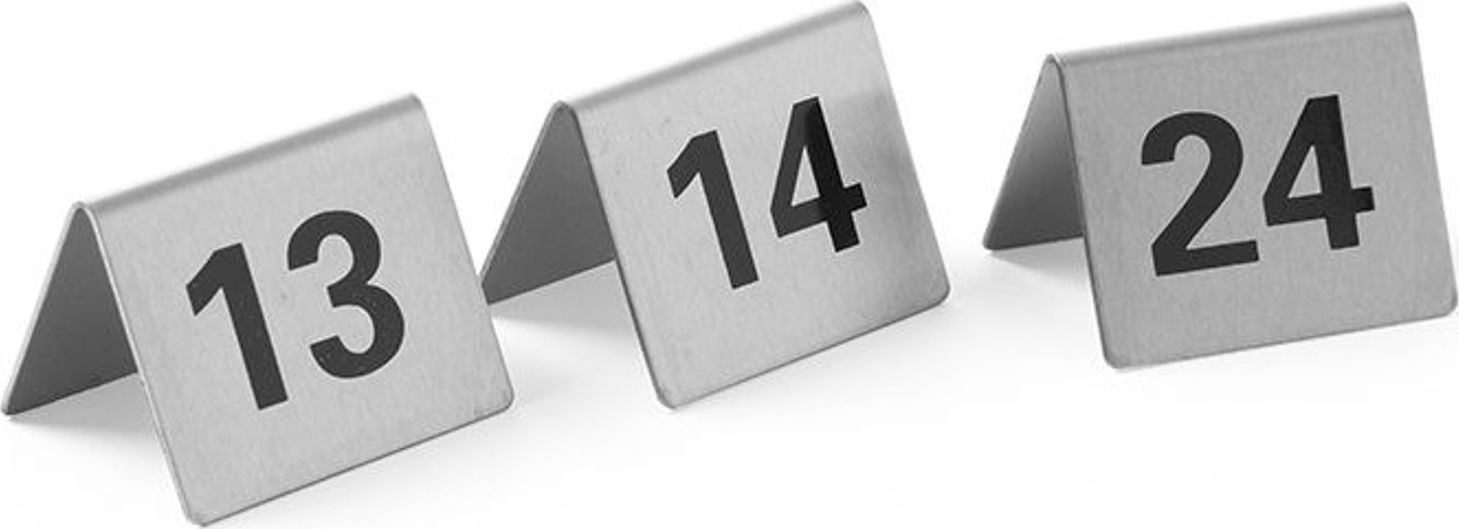 Hendi Tabliczka informacyjna NUMER STOLIKA 13-24 stal nierdzewna zestaw 12szt. - Hendi 663851 Tabliczka informacyjna NUMER STOLIKA 13-24 stal nierdzew