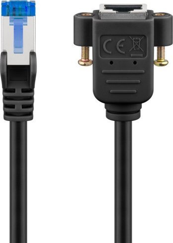 Triton CAT 6A kabel przedłużającyS/FTP (PiMF), czarny - Długość kabla 2 m