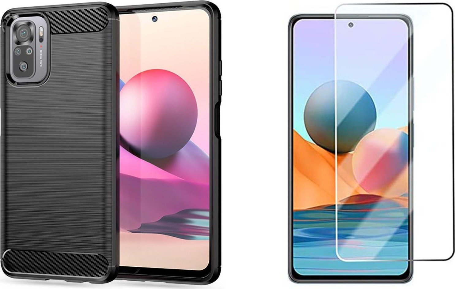 Braders Etui Tpucarbon Black + Szkło Hartowane do Xiaomi Poco M5s