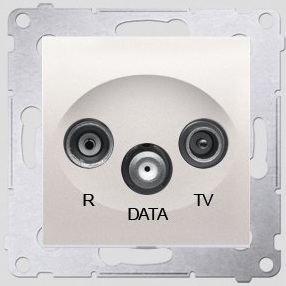 Kontakt-Simon Gniazdo antenowe SIMON54 RTV/SAT 1dB końcowe kremowe - DASK.01/41