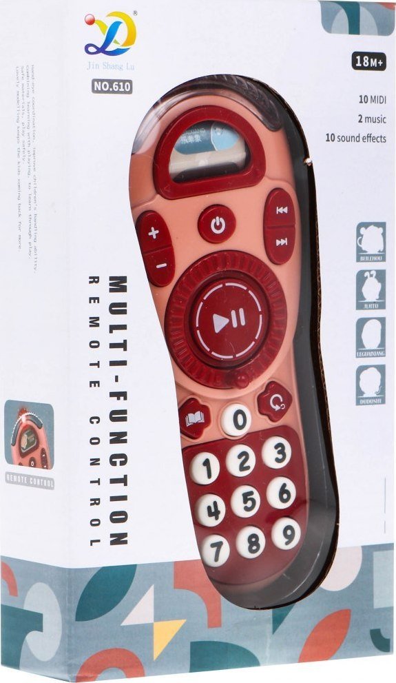 Ramiz Interaktywny pilot telewizyjny dla dzieci Różowy + funkcje dźwiękowe Melodie Odgłosy + światełko LED