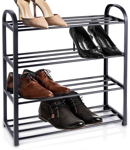 REGAŁ METALOWY PÓŁKA NA BUTY 4 POZIOMY 569732