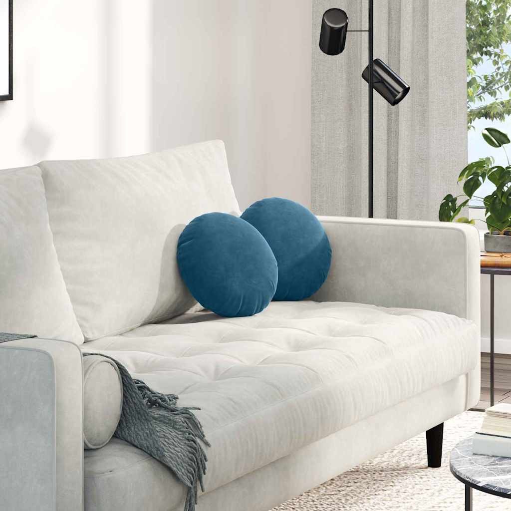 vidaXL Poduszki na siedziska 2 pcs Niebieski 40 x 13 cm Aksamit