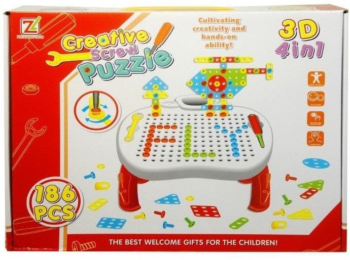 Klocki do skręcania ze stolikiem