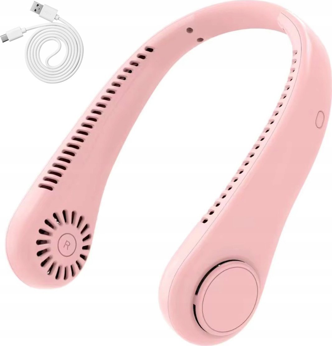 AG921B Przenośny wentylator na szyję rózowy