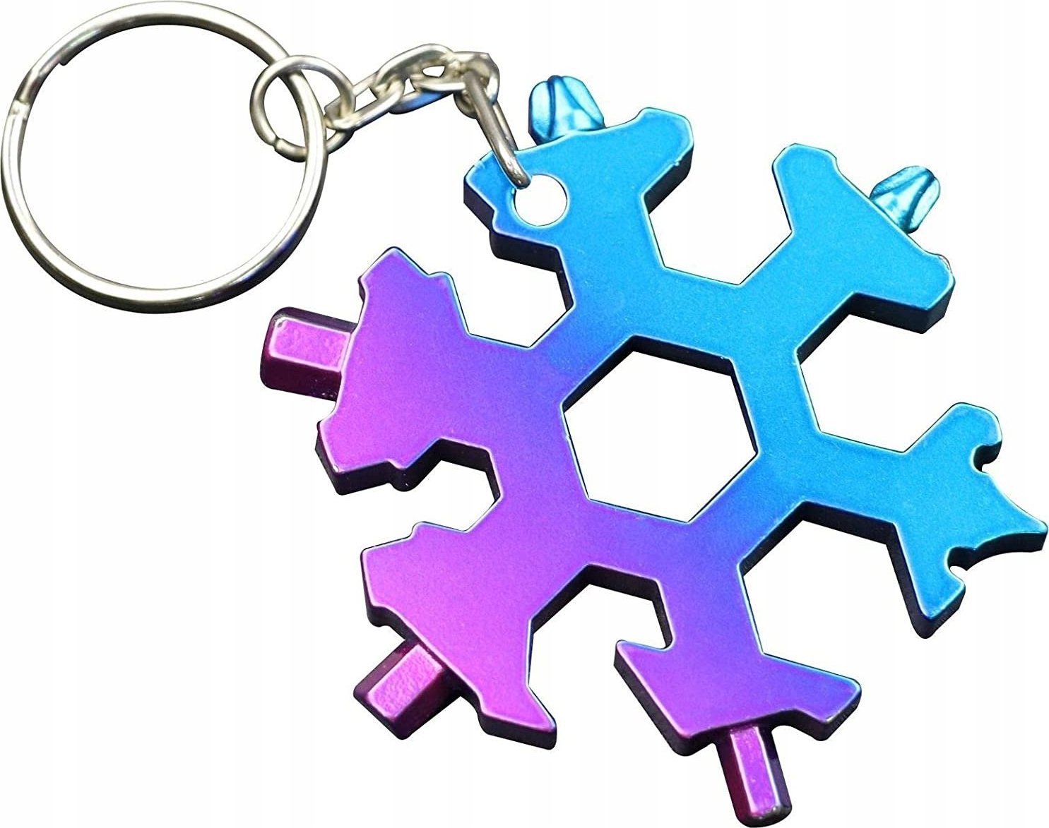 Breloczek Korbi UNIWERSALNY KLUCZY ŚNIEŻYNKA 18W1 BRELOK SNOWFLAKE