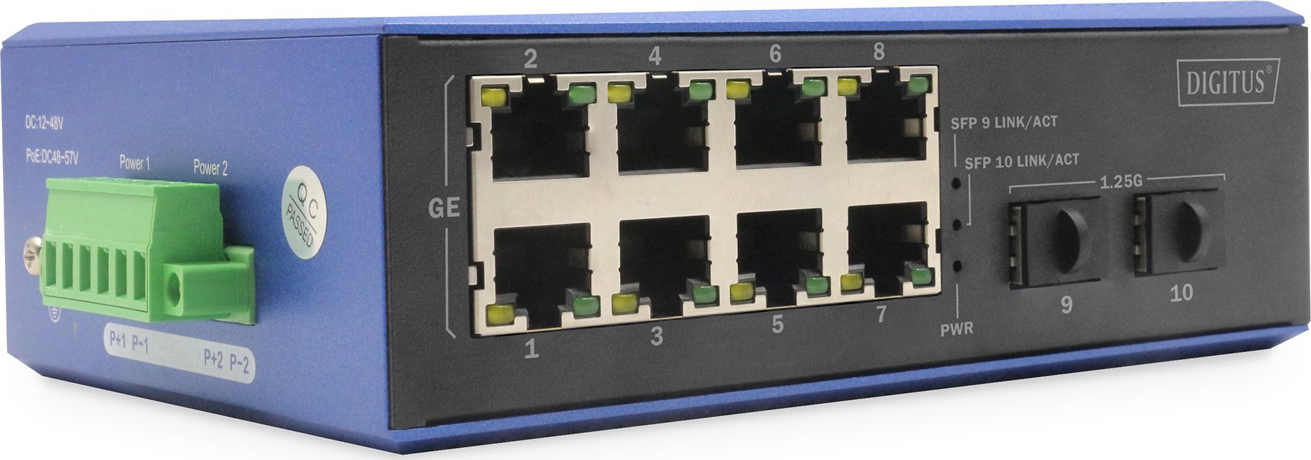 Switch Digitus DIGITUS Industrial 8+2 -Port Gigabit Ethernet Switch 8 Port GE RJ 54 2 GE SFP Port