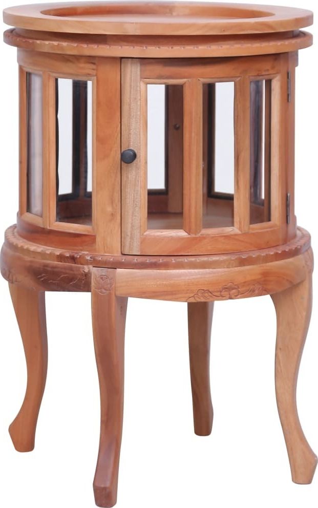 vidaXL Witryna, naturalna, 50 x 50 x 76 cm, lite drewno mahoniowe