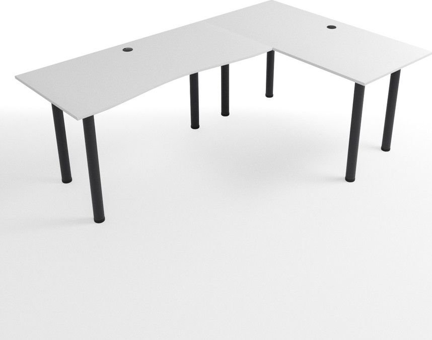 Biurko Zdesk NC-710B-Po/B Biało-Czarne 205 cm x 138 cm