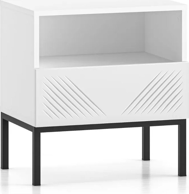 ML Meble Szafka nocna KLARA biały mat z podstawą ML MEBLE