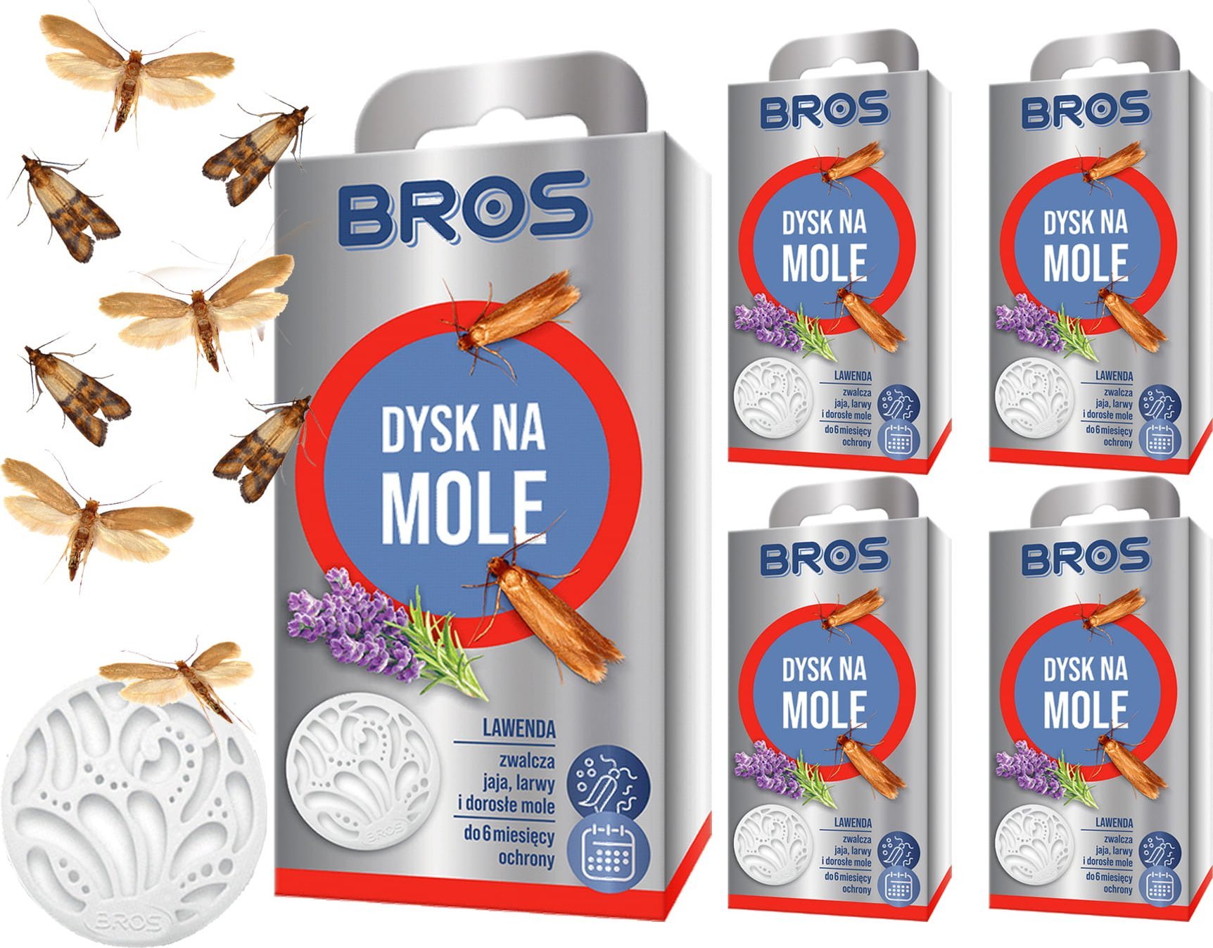 Bros BROS - dysk na mole lawenda - 5 szt.