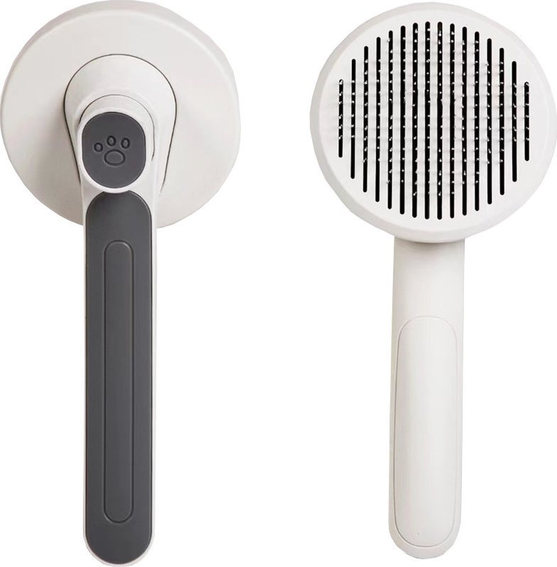 Mersjo Samoczyszcząca szczotka do sierści psa L szara