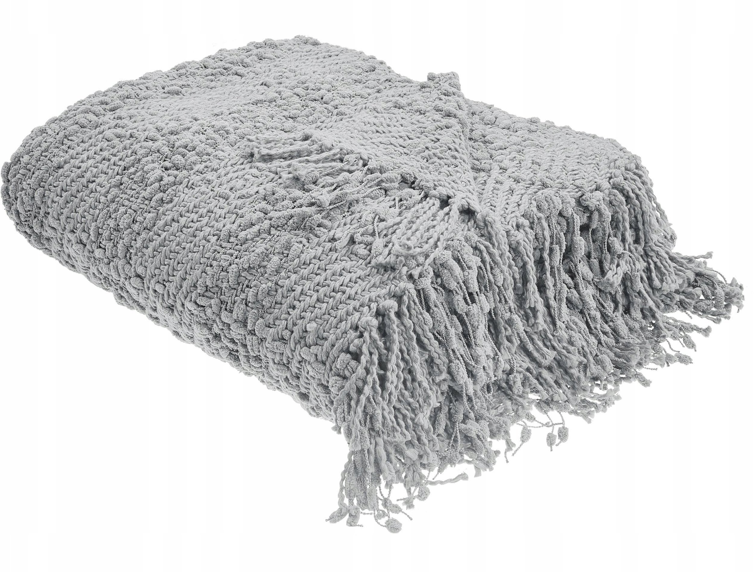 Beliani Koc VELLA Bawełna 200 x 220 cm Szary