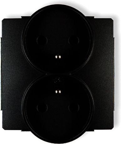Karlik Deco gniazdko podtynkowe podwójne do ramki z uziemieniem czarny mat (12DGPR-2z)