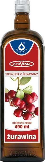Oleofarm Żurawina 100% sok z owoców żurawin 500ml
