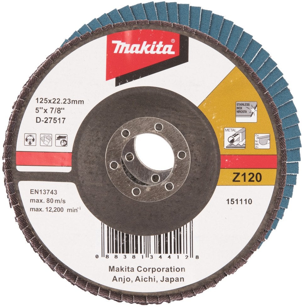 FLAPDISC 125MM GRIT 120 RST ZIRKONIUMALU