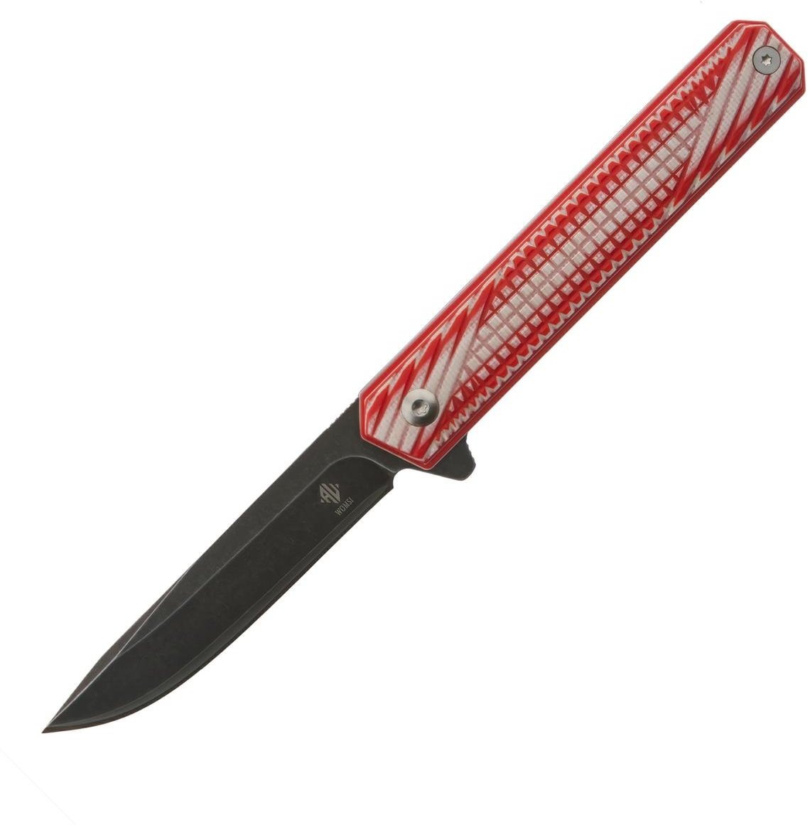 Womsi Wolf nóż składany red white G10 S90V