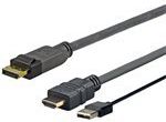 Kabel USB VivoLink DisplayPort 2 m Czarny (PROHDMIUSBDP2)