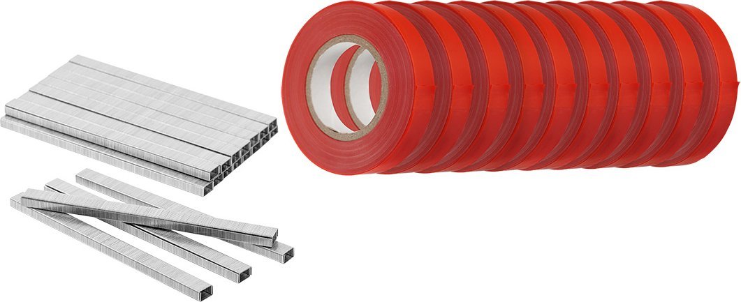 Verto Zestaw taśma 10 sztuk x 25 m i zszywki 10 000 szt.