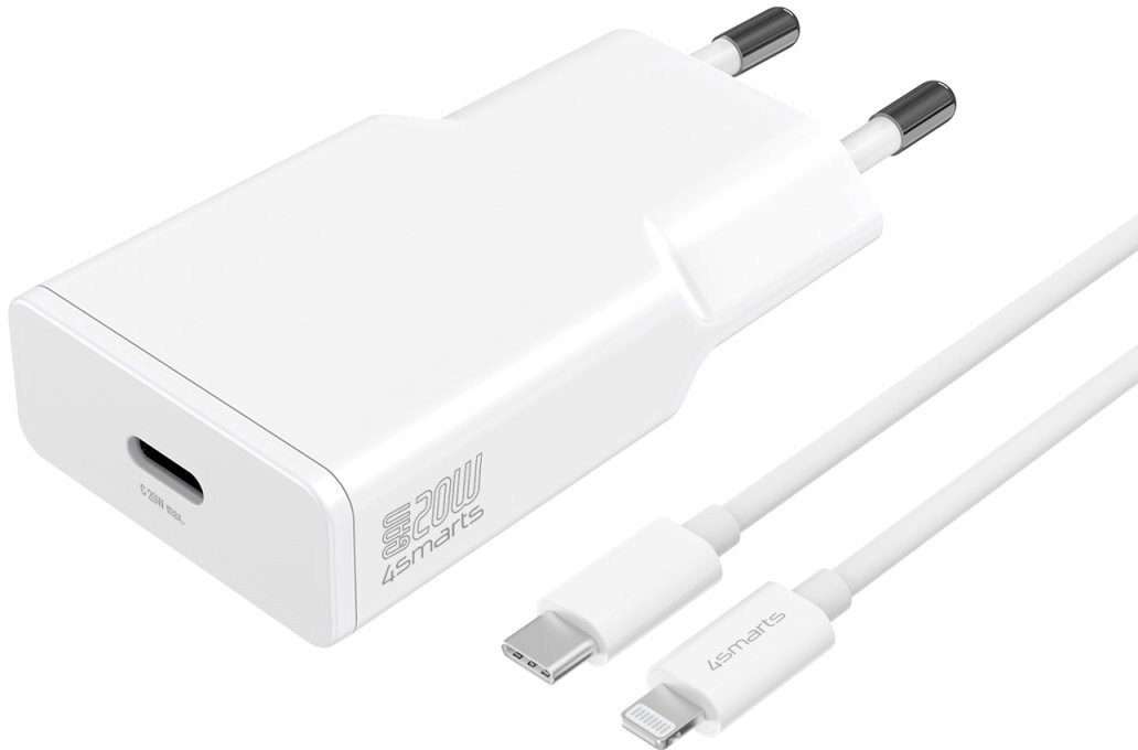 4smarts Set PDPlug Slim 20W GaN 1C + USB-C auf Lightning Kabel