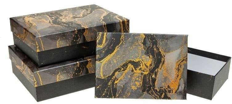 Piórnik Rozette Pudełko prostokątne 3szt marmur ROZETTE