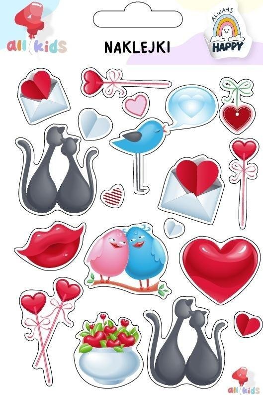 Naklejki dla dzieci Walentynki 2