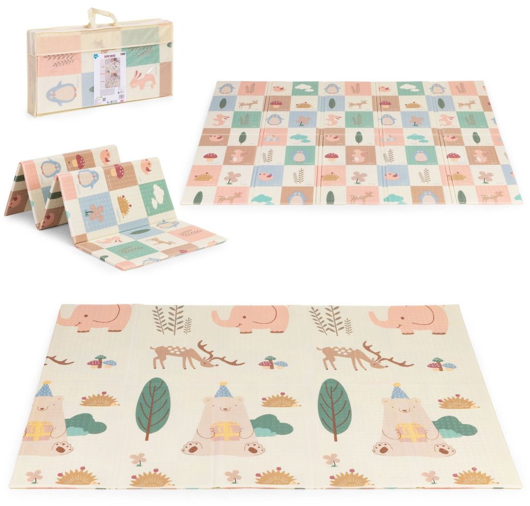 Mata piankowa dla dzieci 200x150 cm edukacyjna dwustronna składana + torba IPLAY EDUKAMP