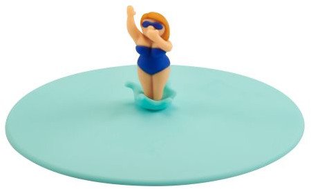 Lurch Pokrywka silikonowa with beachgoer elena elegancka, śred. 10,5 cm, turkusowy
