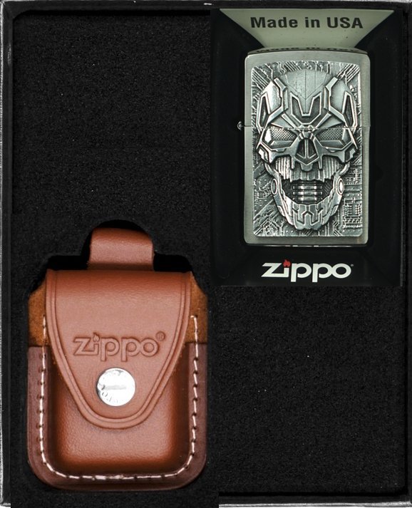 Zestaw ZIPPO Zapalniczka TECHNIC SKULL TRICK Prezentowy No2