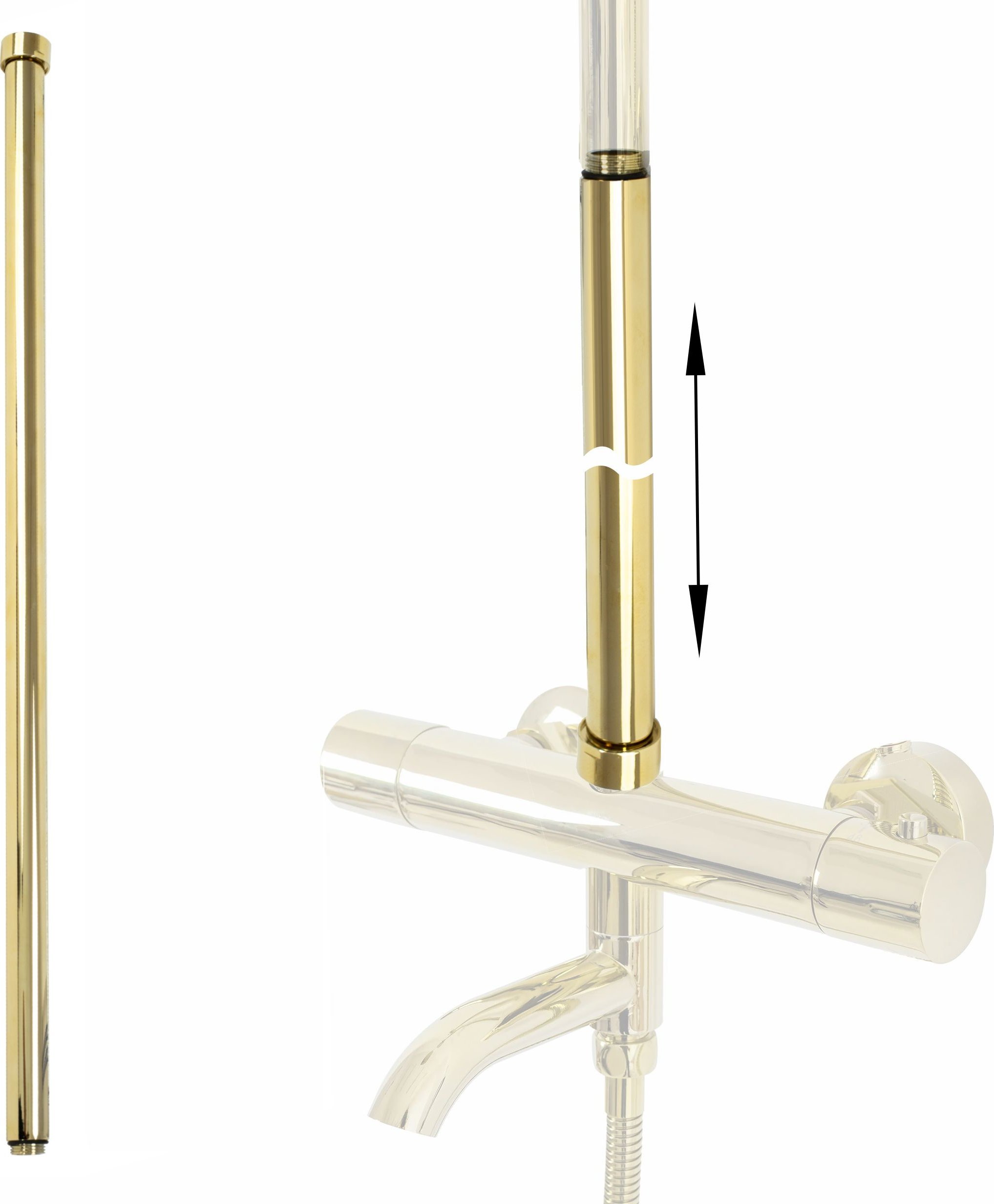 Rea Przedłużka do zestawu wannowo-prysznicowego ZŁOTY 60cm