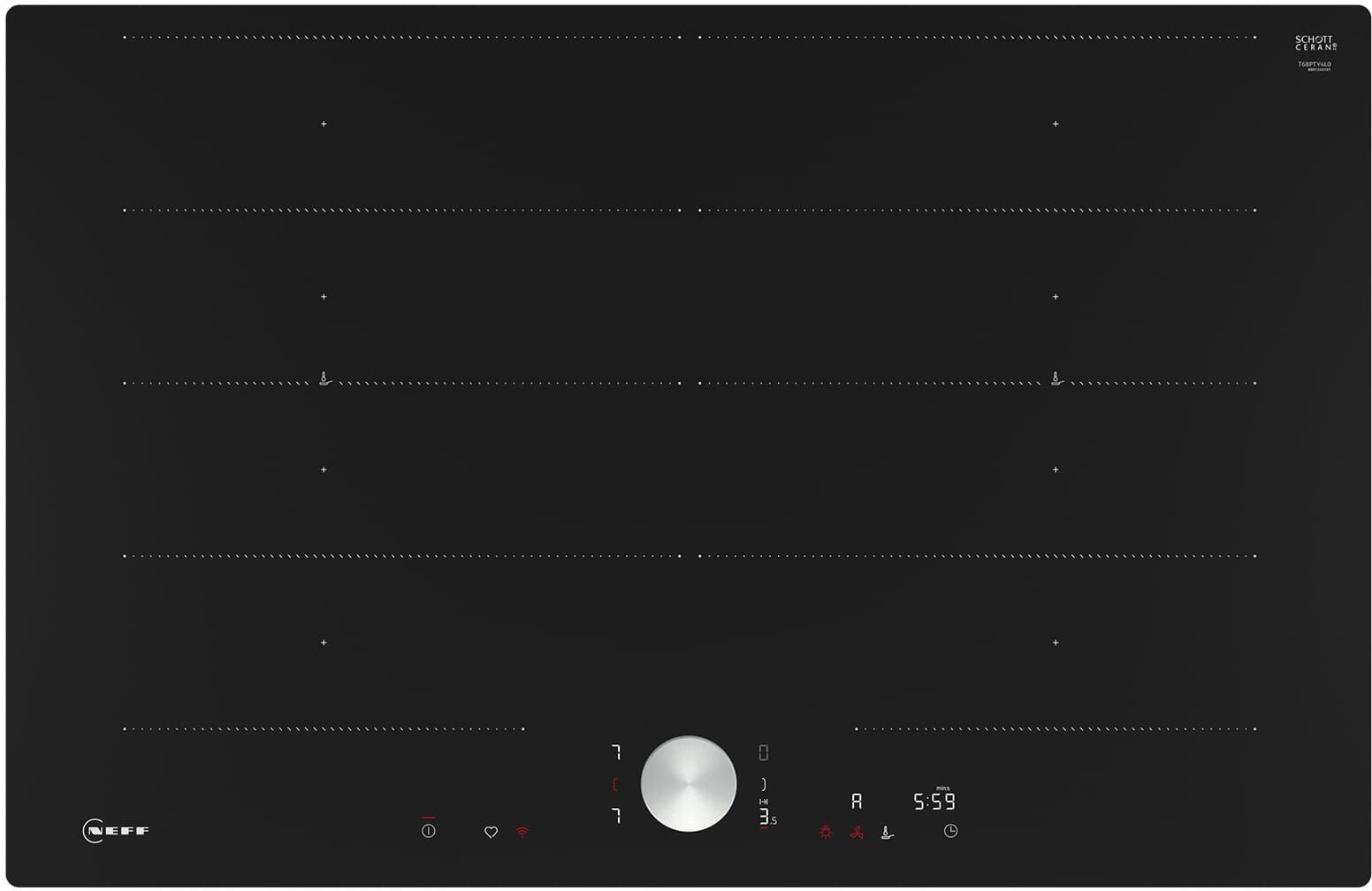 Płyta grzewcza Neff Neff T68PTY4L0 N 90, independent hob (black, 80 cm)
