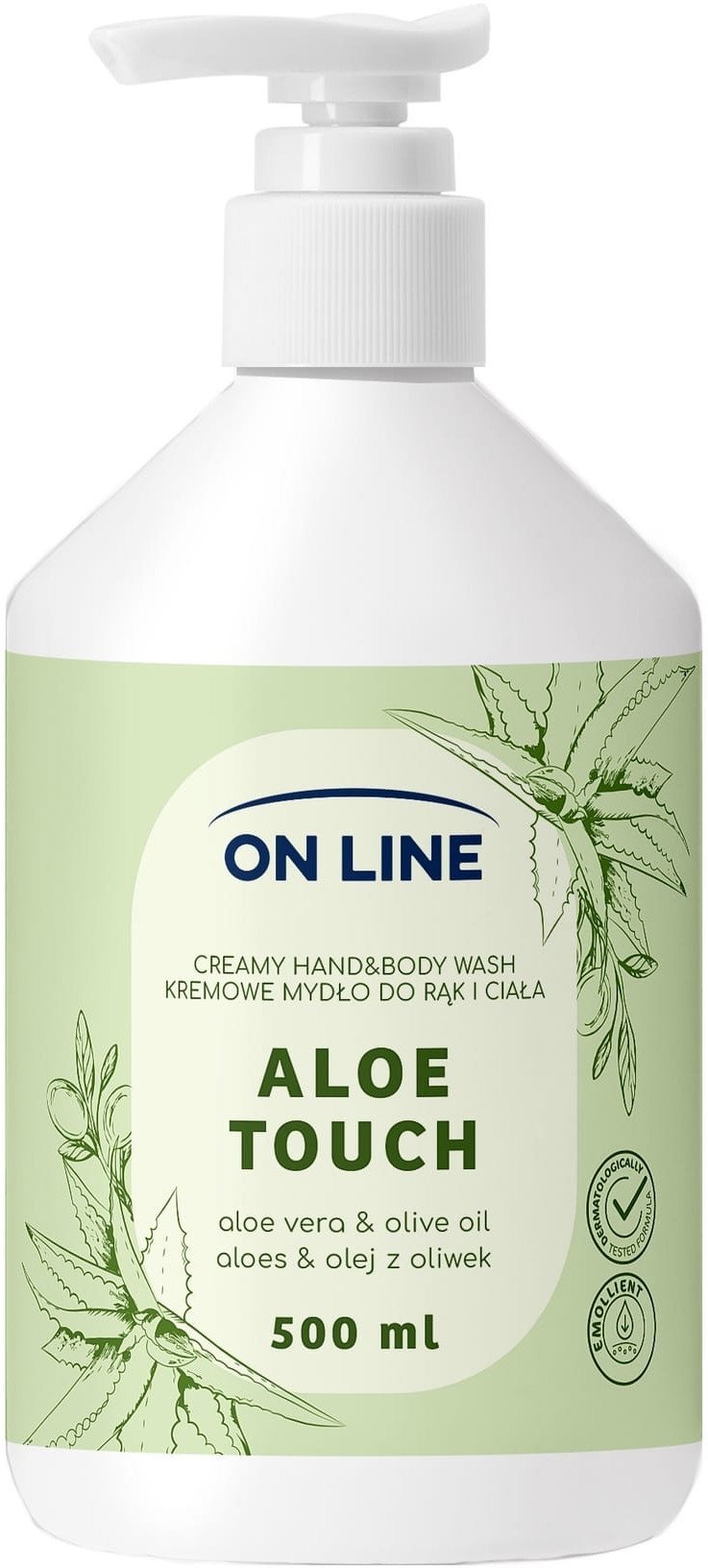 ON LINE Kremowe mydło do rąk i ciała Aloes&Olej z oliwek 500 ml