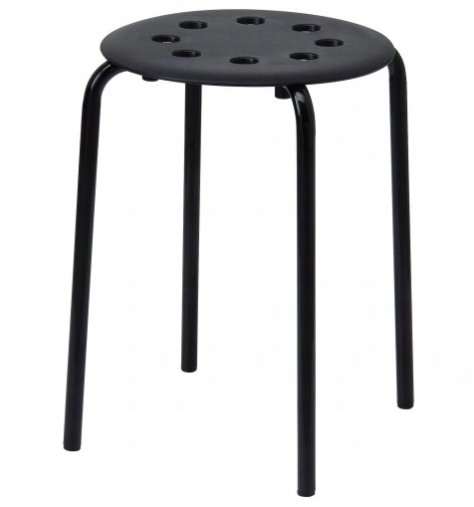 Taboret MEMFLOW czarny 45 cm