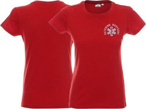 LPP - Promostars Koszulka ratownicza czerwona damska odblaskowa FUNKCYJNA - nadruk przód