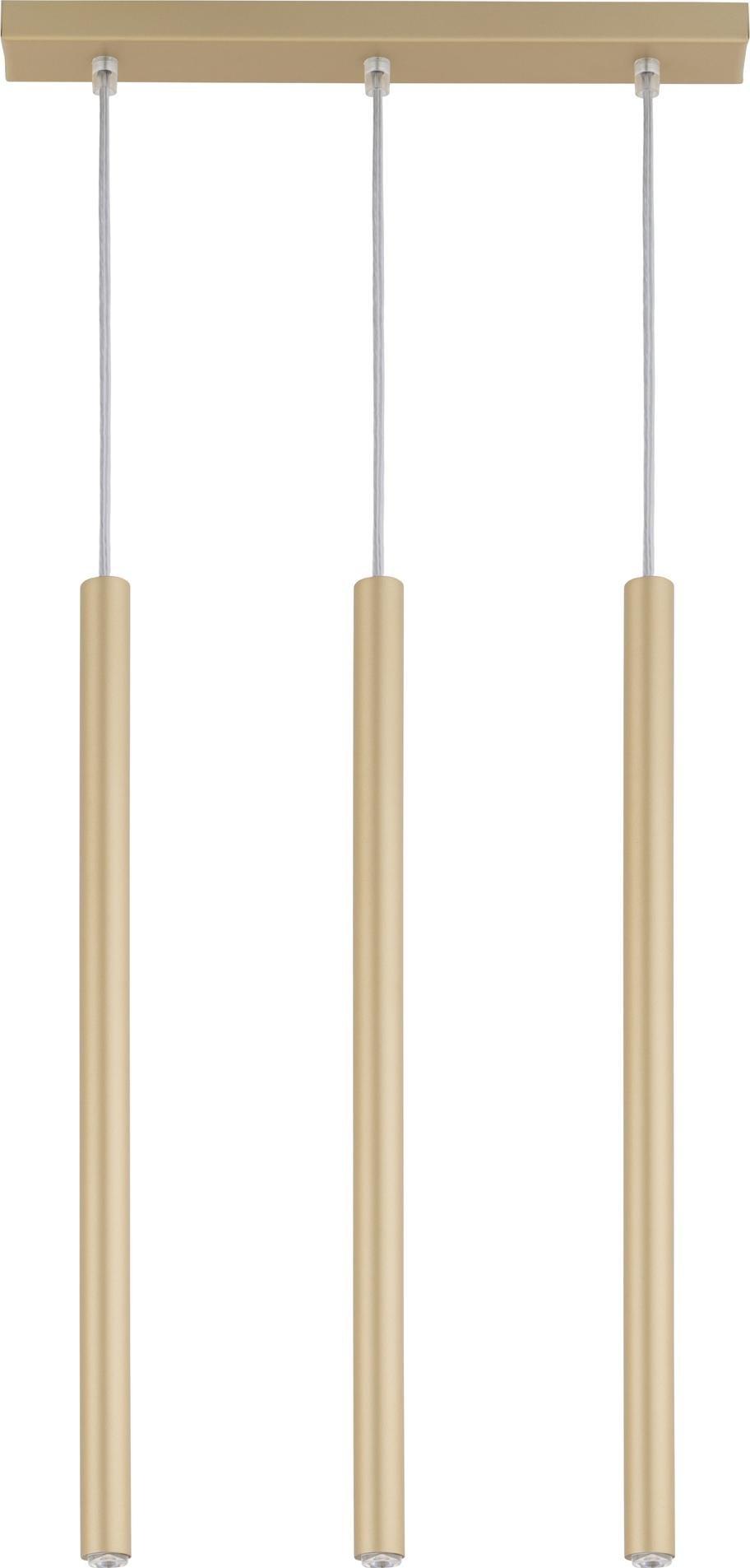 Lampa wisząca Sigma 3-płomienna lampa wisząca Sopel tuby na listwie złote matowe