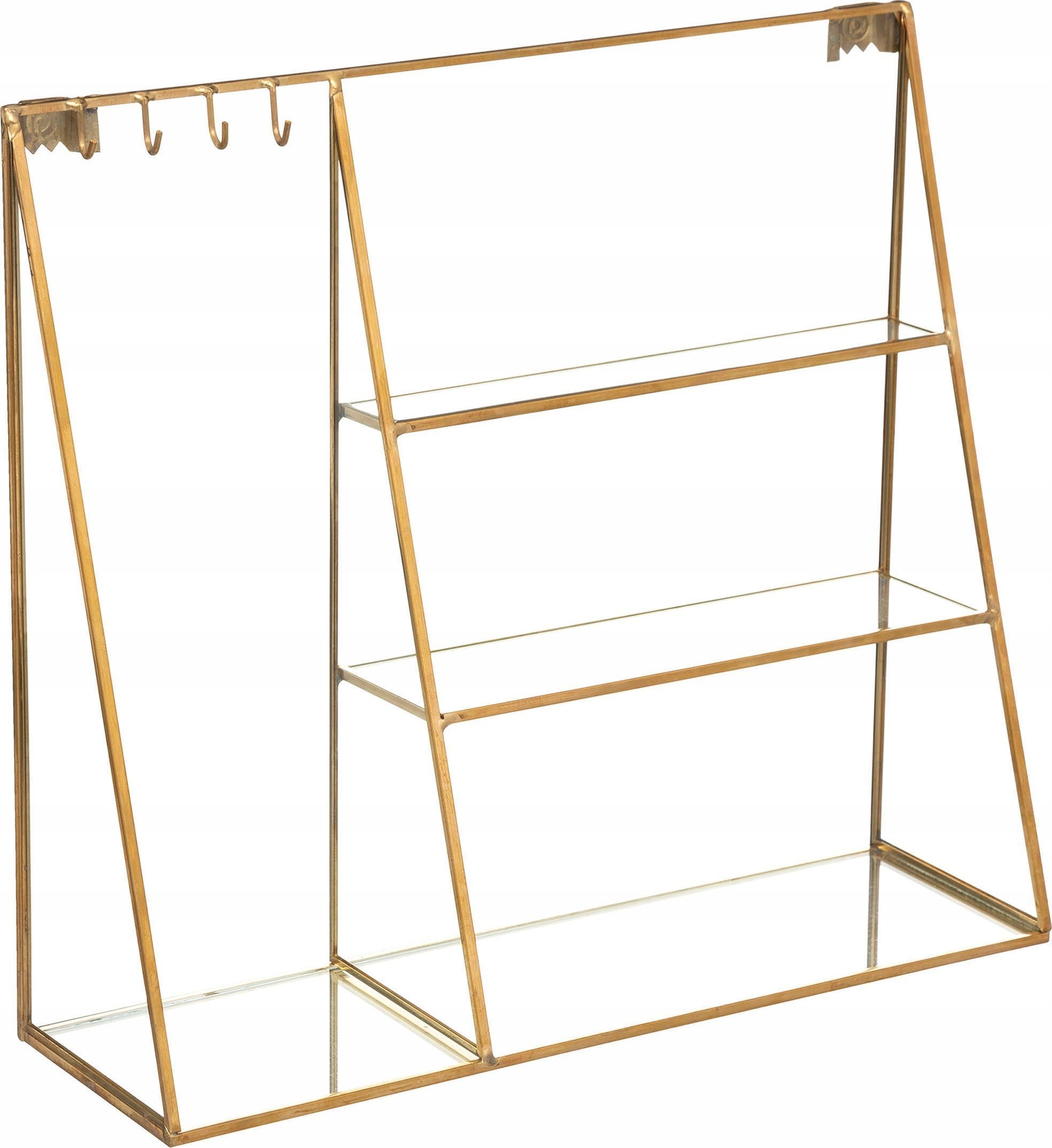 Atmosphera Stojak na biżuterię z półkami i haczykami, szklany, 27 cm