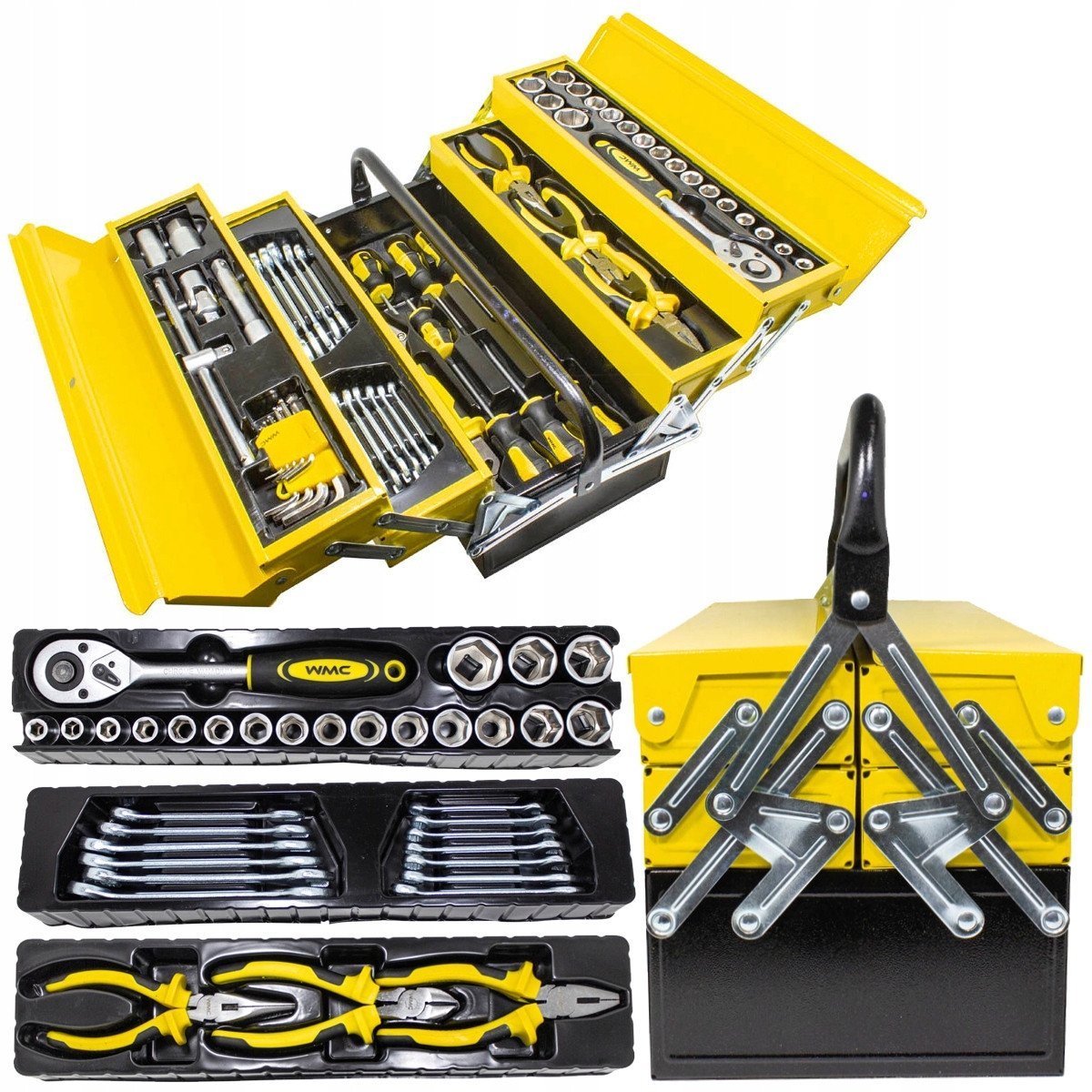 SKRZYNKA NARZĘDZIOWA KLUCZY NASADKI WKR ĘTAKI 87 EL.