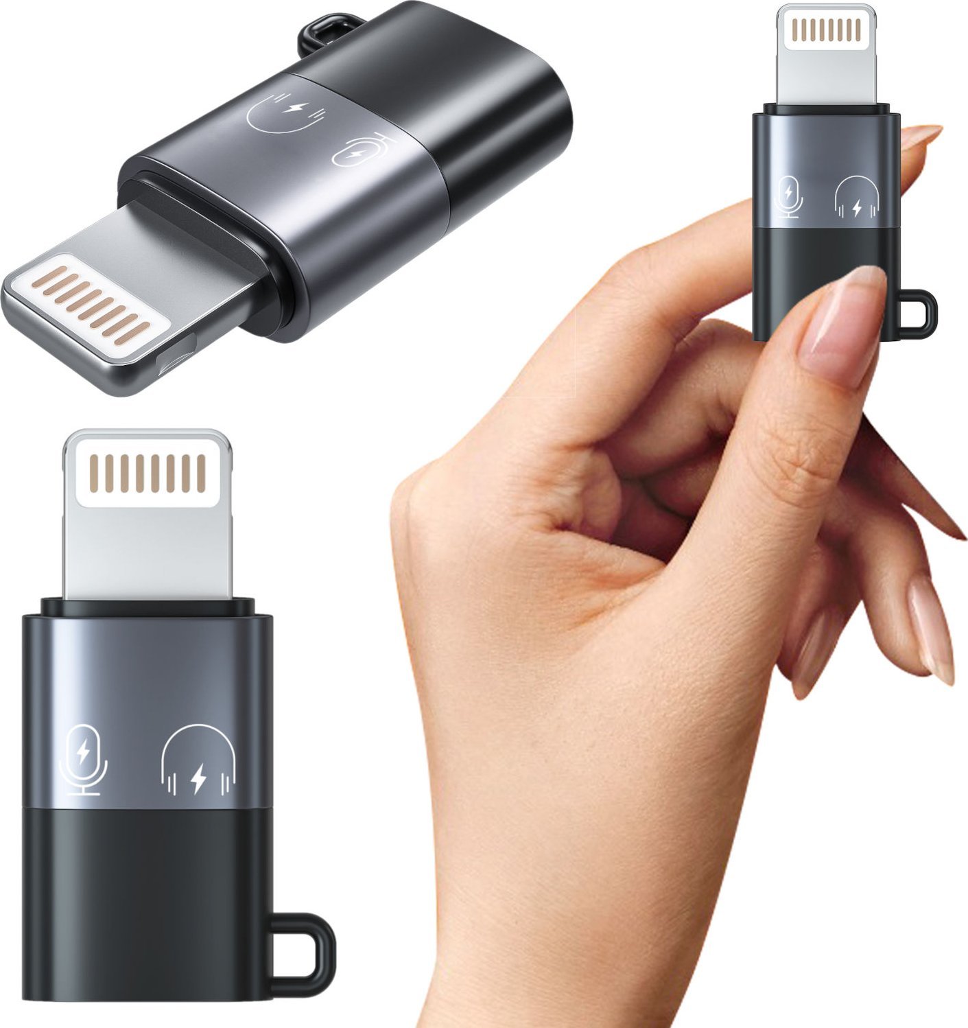 Adapter USB Mozos ASM-6 Lightning - USB-C Czarny (ASM-6)