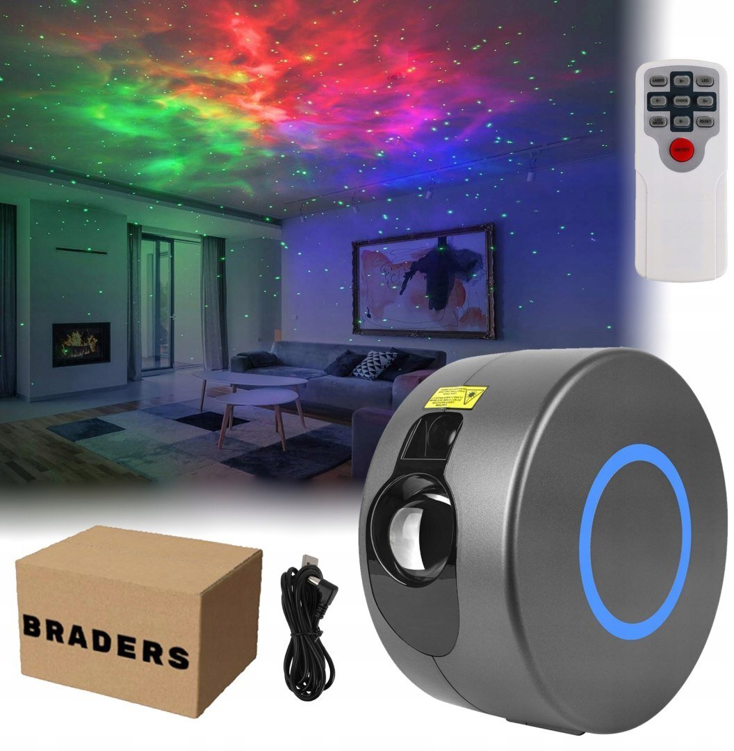 Galaktyczny Projektor Gwiazd 3D LED Planetarium Domowe Rzutnik Nieba Pilot
