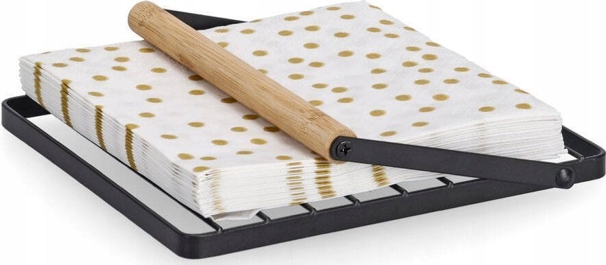 Zeller Serwetnik z metalu i bambusa, 18 x 19 cm