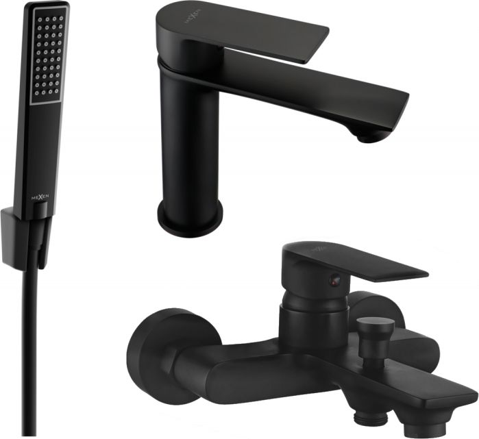 Mexen Mexen Royo R72 zestaw wannowy, czarny - 72203R72-70